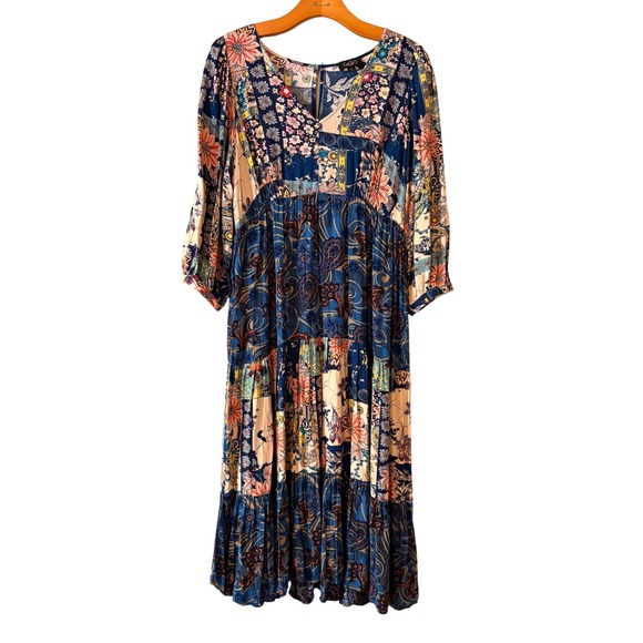 GiGio USA Dresses & Skirts - GiGio USA Women's Patchwork Floral Maxi Dress Bohemian Style Size S